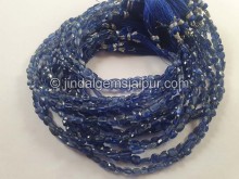 Blue Kyanite Faceted Cushion Beads -- KNT33