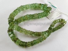 Emerald Green Tourmaline Step Cut Bolt Beads -- TOURBG152