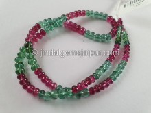 Blue & Rubellite Tourmaline Smooth Roundelle Beads Blue & Rubellite Tourmaline Smooth Roundelle Beads