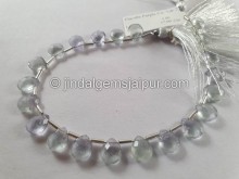 Yttrium Purple Fluorite Faceted Pear Beads -- FLRT38