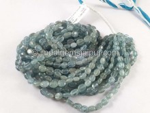 Aqua Kyanite Smooth Oval Beads