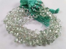 Green Amethyst Faceted Pear Beads -- GRAMA59