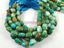 Natural Blue Opalina Smooth Oval Nugget Beads