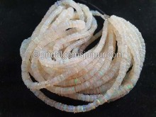 White Ethiopian Opal Smooth Tyre Beads -- ETOPA173