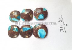 Copper Lava Mohave Turquoise Rose Cut Slices -- DETRQ242