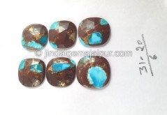 Copper Lava Mohave Turquoise Rose Cut Slices