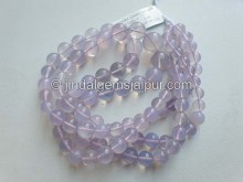 Lavender Quartz Or Scorolite Smooth Round Beads -- SCR50