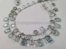 Moss Aquamarine Faceted Flat Table Cut Fancy Beads
