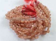 Peach Moonstone Faceted Heart Beads -- MONA72