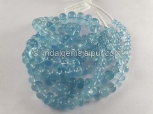 Aquamarine Smooth Roundelle Beads -- AQMA249