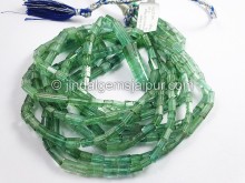 Emerald Green Tourmaline Cut Pipe Shape Beads