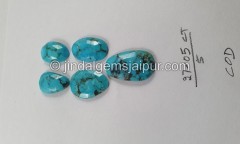 Black Spiderweb Turquoise Rose Cut Slices