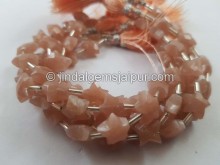 Peach Moonstone Faceted Star Beads -- MONA91