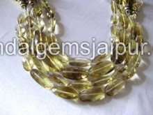 Bi Lemon Quartz Faceted Long Oval
