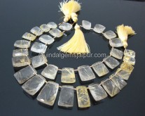 Golden Rutile Faceted Tie Shape Beads