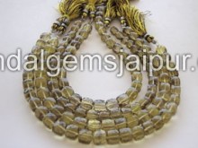 Bi Lemon Quartz Faceted Cube Beads