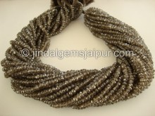 Brown Quartz Faceted Roundelle Shape Beads