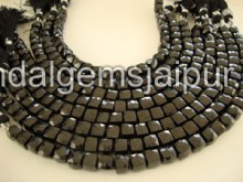 Black Spinel Faceted Cube Shape Beads