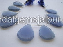 Blue Chalcedony Briollete Pear