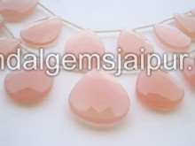 Rose Chalcedony Briollete Pear
