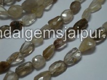 Golden Rutile Faceted Nuggets Shape Beads