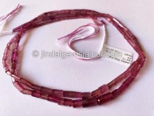 Rubellite Step Cut Pipe Shape Beads Rubellite Step Cut Pipe Shape Beads