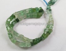 Green Tourmaline Shaded Step Cut Roundelle Beads -- TOURBG124 Green Tourmaline Shaded Step Cut Roundelle Beads -- TOURBG124