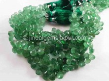 Green Strawberry Quartz Faceted Pear Beads -- STRW31