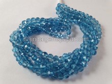 Swiss Blue Topaz Step Cut Round Beads