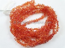 Orange Songea Sapphire Faceted Drop Beads