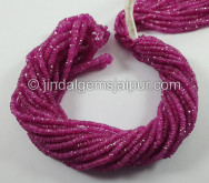 Pink Sapphire Faceted Roundelle Shape Beads