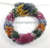 Multi Sapphire Faceted Drops Shape Beads