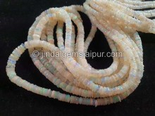 White Milky Ethiopian Opal Smooth Tyre Beads