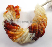 Fire Opal Smooth Roundelle Shape Beads