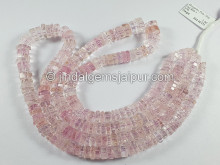 Morganite Pink Step Cut Bolt Shape Beads