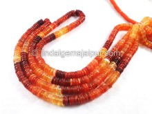 Fire Opal Smooth Tyre Shape Medium Beads