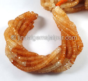Orange Aventurine Faceted Tyre Shape Beads