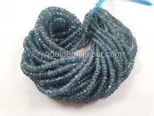 Teal Indigo Kyanite Faceted Roundelle Beads -- KNT40