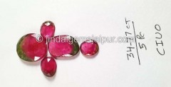 Watermelon Tourmaline Rose Cut Slices