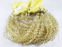 Lemon Quartz Faceted Heart Shape Beads