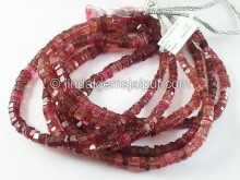 Pink Tourmaline Cut Bolt Shape Beads