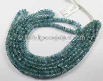 Blue Zircon Faceted Roundelle Shape Beads