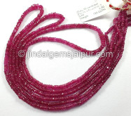Ruby Mozambique Faceted Roundelle Shape Beads