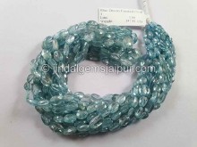 Natural Blue Zircon Faceted Oval Beads -- ZRCN26