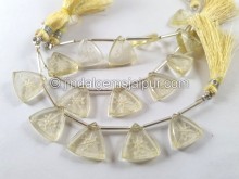 Lemon Quartz Carved Triangle Beads -- LMNA73