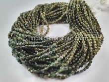 Green Tourmaline Shaded Faceted Coin Beads -- TOURBG139