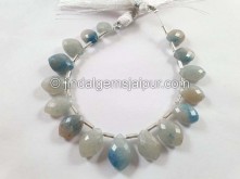 Lazulite Or Trolleite Quartz Faceted Dolphin Pear Beads -- LZQ3