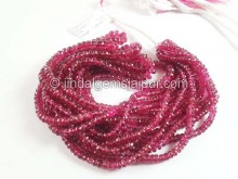 Rubellite Faceted Roundelle Beads