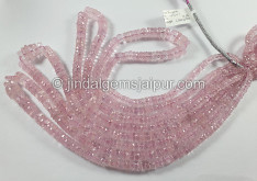Pink Morganite Faceted Tyre Shape Beads