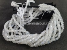 White Rainbow Faceted Roundelle Small Shape Beads